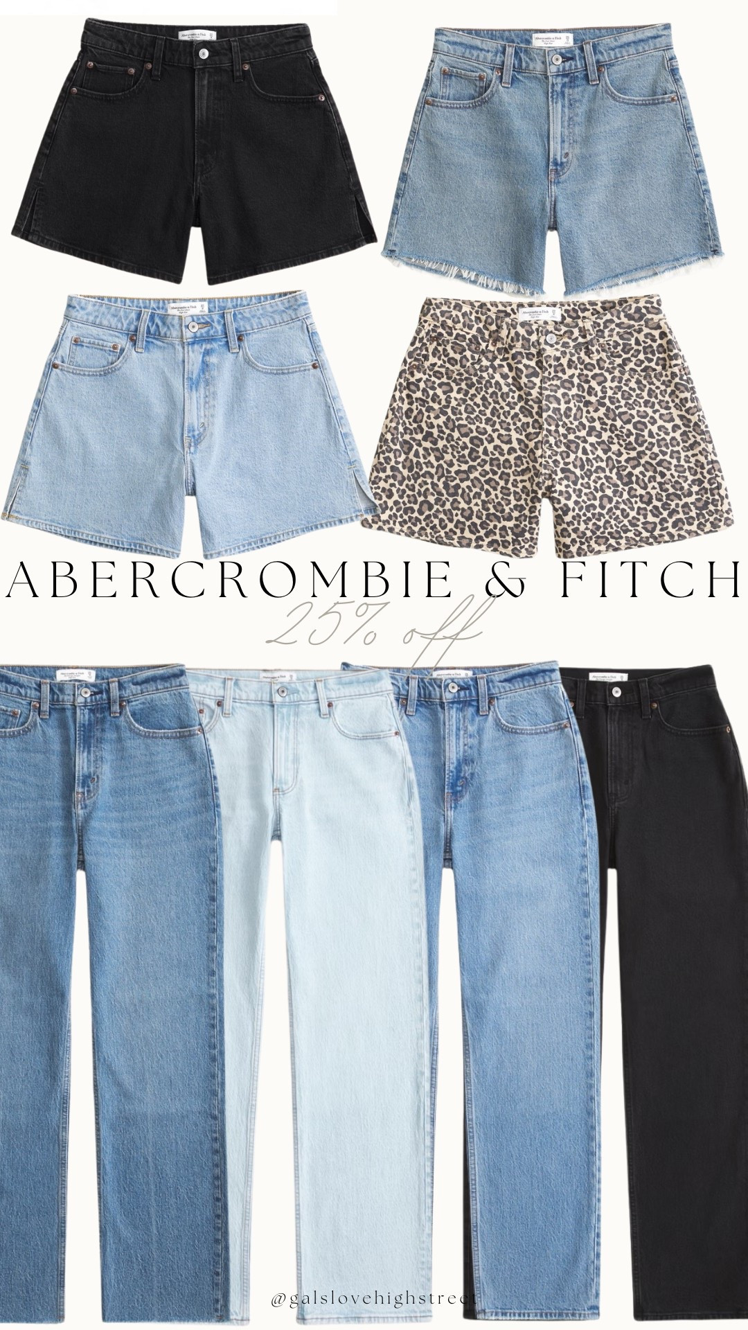 A&F 
Abercrombie & fitch 
Spring sale 
25% off extra 15% off with code AFMAMA 
jeans 
Spring denim 
Leopard print 

#LTKuk #LTKsummer #LTKspring