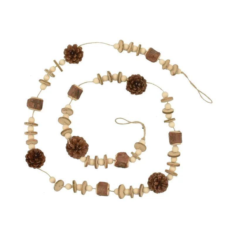 Natural Wood and Pinecone Garland, 6', by Holiday Time | Walmart (US)
