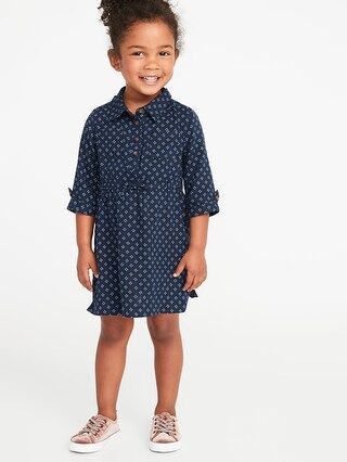 Cinched-Waist Utility Shirt Dress for Toddler Girls | Old Navy US