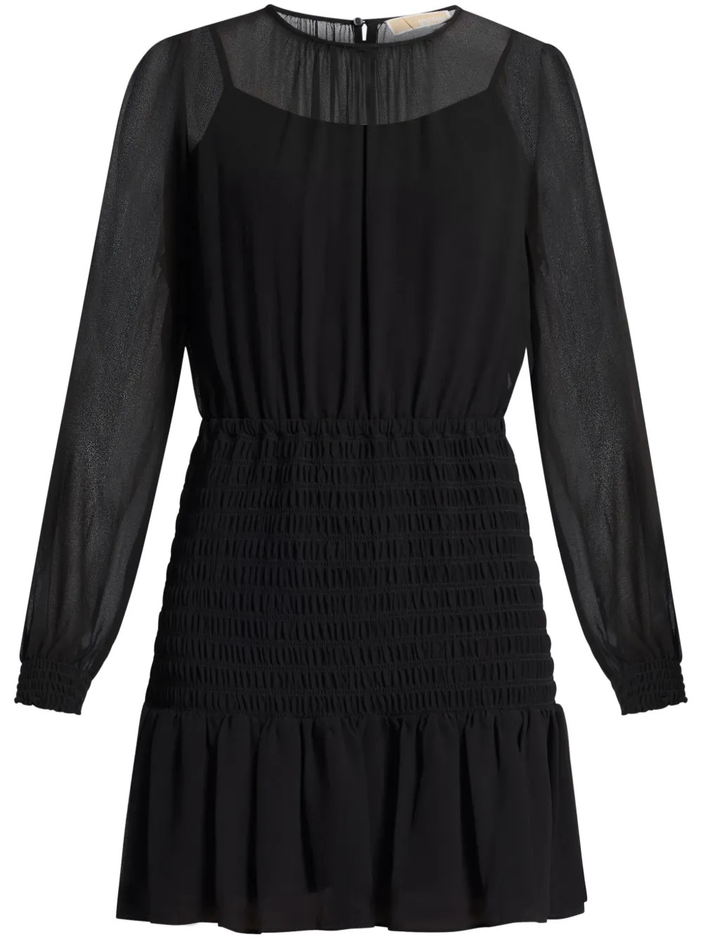 Michael Kors Smocked Georgette Dress  | Black | FARFETCH | Farfetch Global