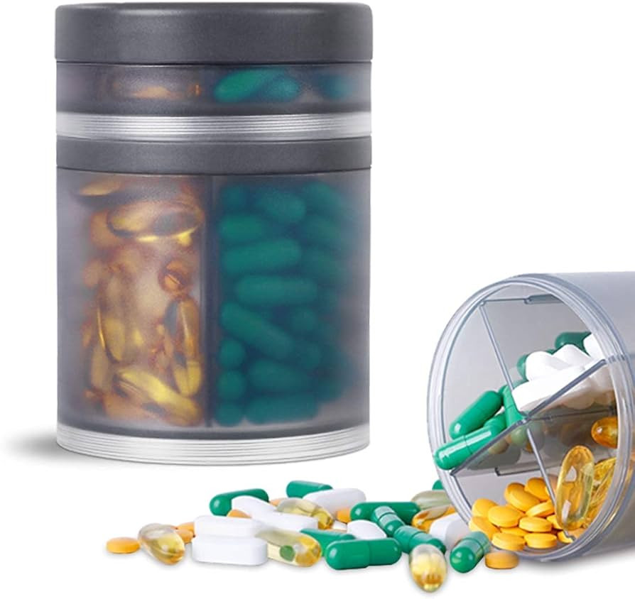 Extra Large Supplement Organizer and Portable Pill Case with 8 Compartments Double Layers Medicin... | Amazon (US)