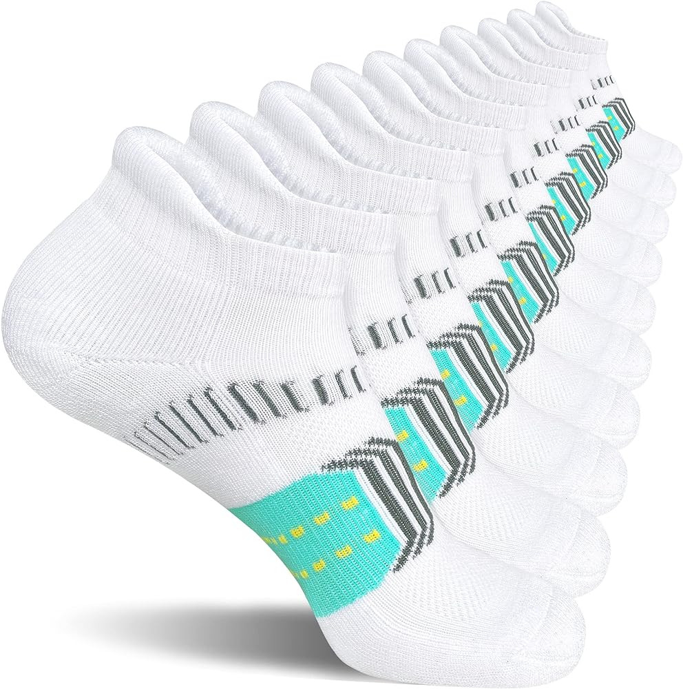 Womens Athletic Cushioned Anti-Blister Comfort Running Ankle Socks 5 Pairs | Amazon (US)