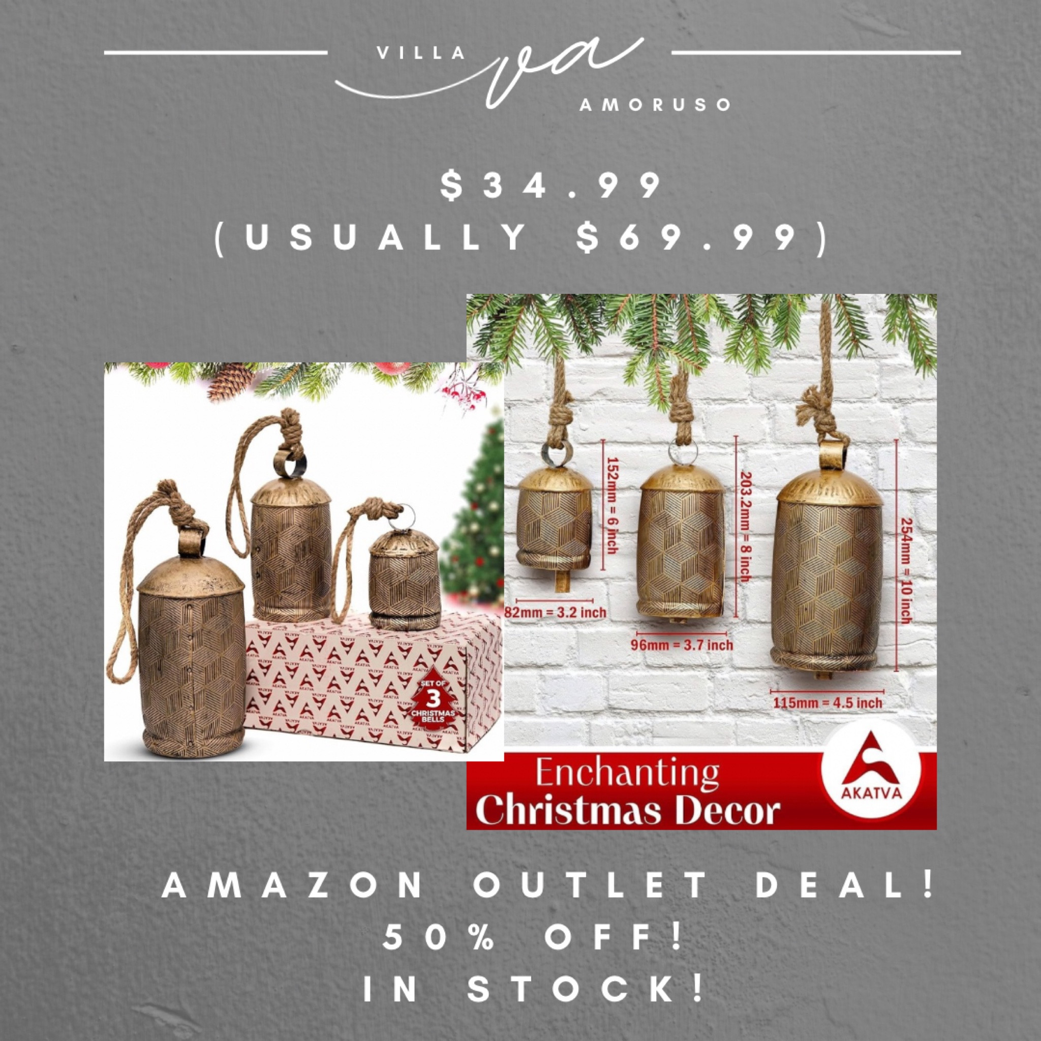 Amazon outlet deal! Hot deal!  Christmas decor. Christmas bells.

#LTKSaleAlert #LTKSeasonal #LTKHoliday