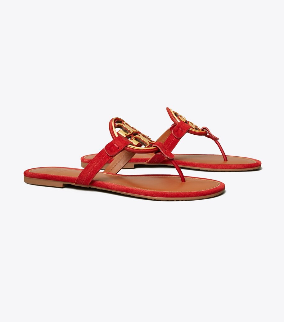 Miller Metal-Logo Sandal, Suede | Tory Burch (US)