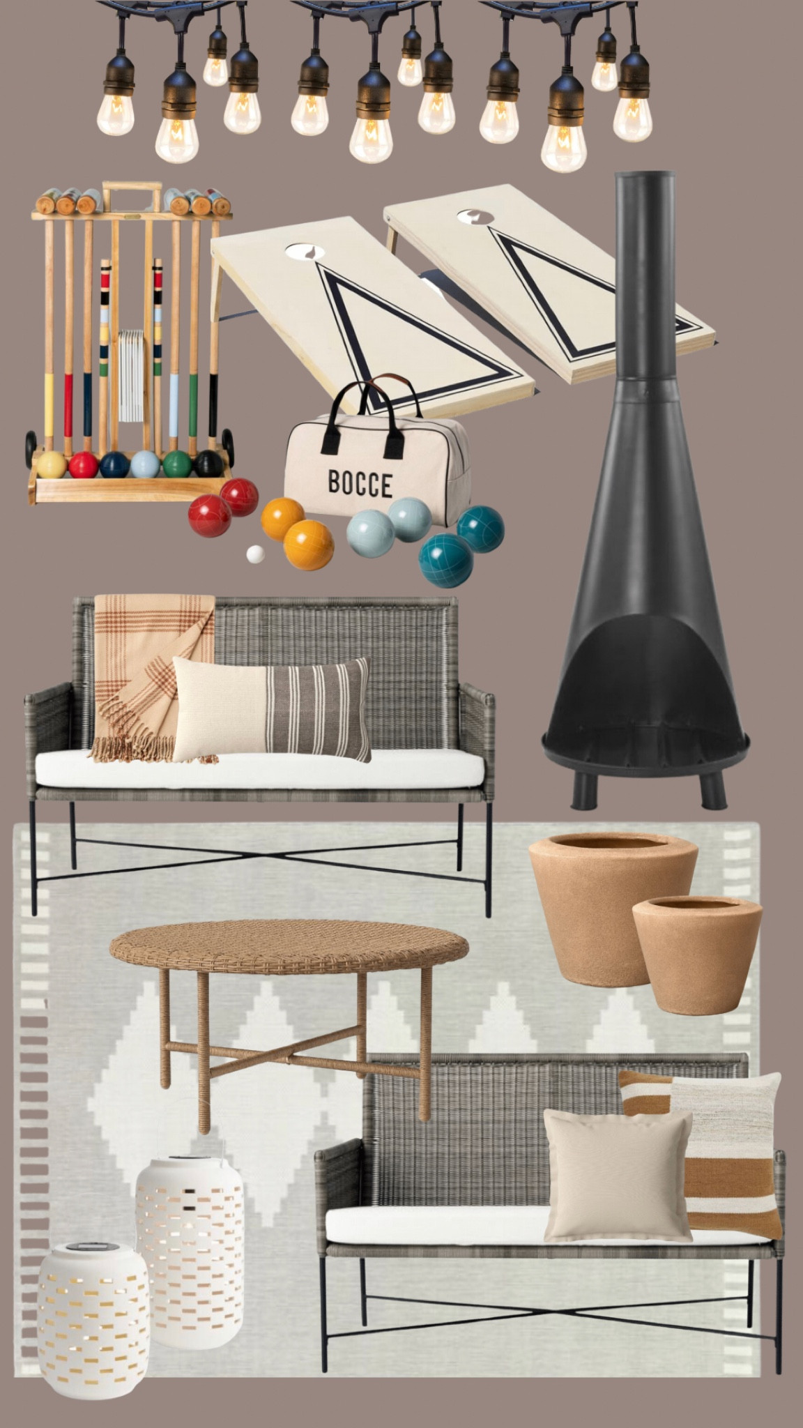 Transitioning the backyard to fall — cozy throws, backyard games, string lights + a fire pit to keep warm 🍂

#LTKhome #LTKSeasonal #LTKstyletip