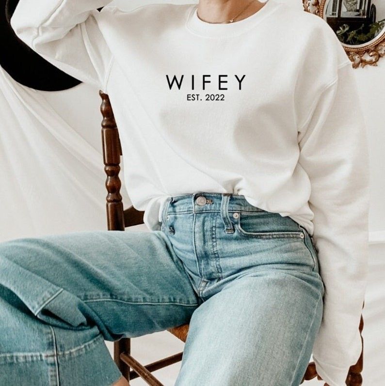 Wifey Sweatshirt, Honeymoon Sweater, Bridal Shower Gift, Gift for Bride, Hubby & Wifey Matching O... | Etsy (CAD)
