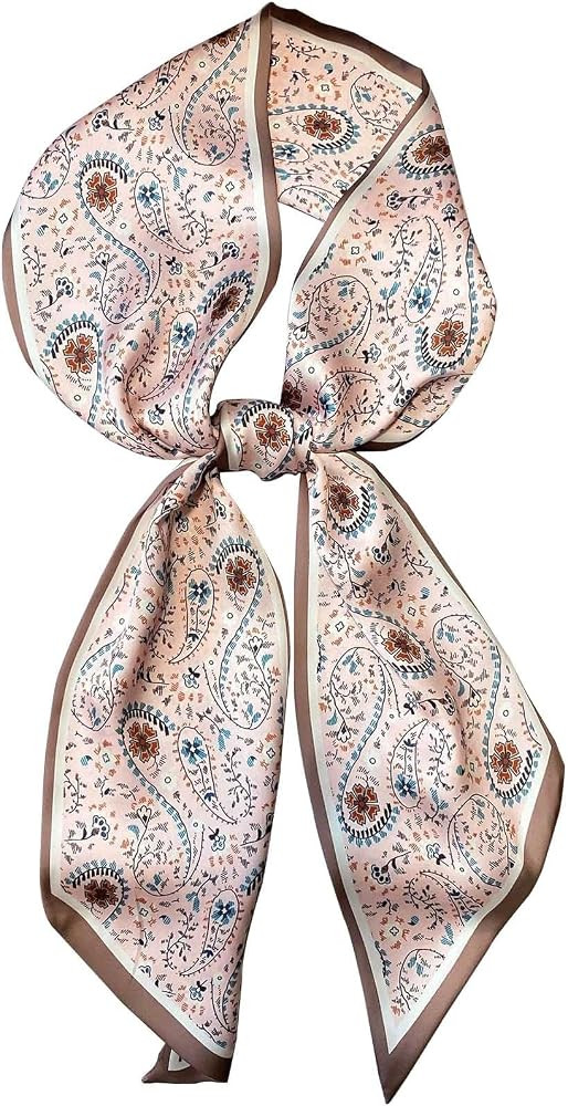 kcctoo 59\u201d Long Silk Like Head Scarf Women's Fashion Square Neck Satin Scarfs for Bag Hair S... | Amazon (US)