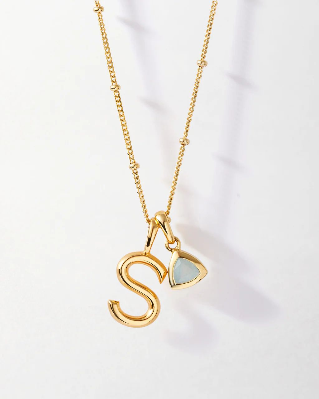 Initial & Birthstone Necklace - Gold | Edge of Ember Ltd