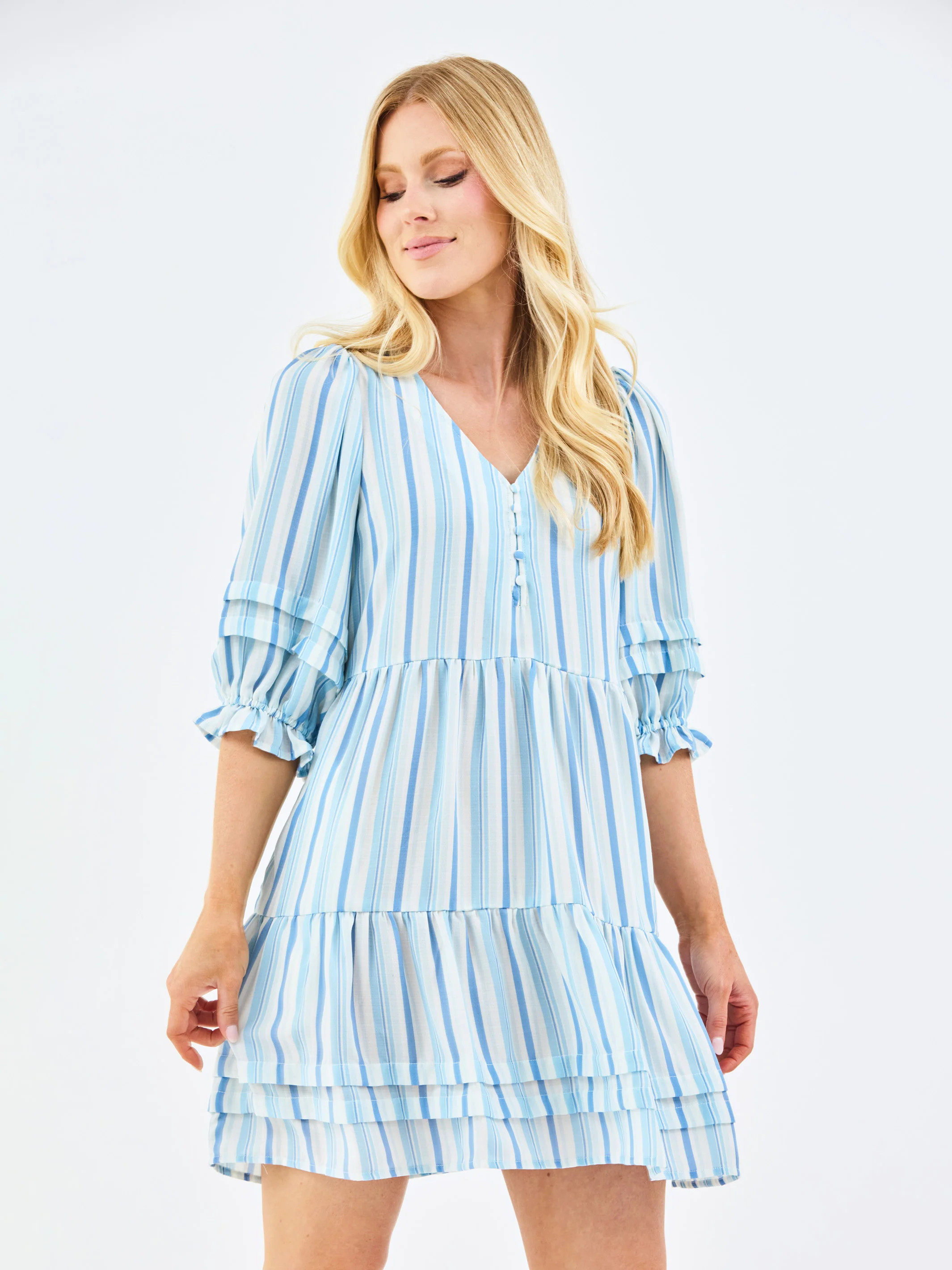 Raya Dress | Harbor Lines Blue | Mary Square