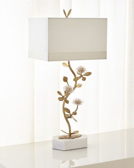 John-Richard Collection Quartz Flower Table Lamp | Neiman Marcus