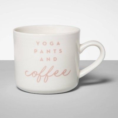 16oz Stoneware Yoga Pants and Coffee Mug Cream - Opalhouse™ | Target