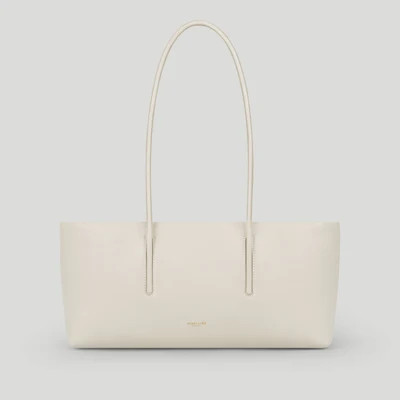 DeMellier The Stockholm Shoulder in Chalk Fine Grain Leather Shoulder bag | DeMellier
