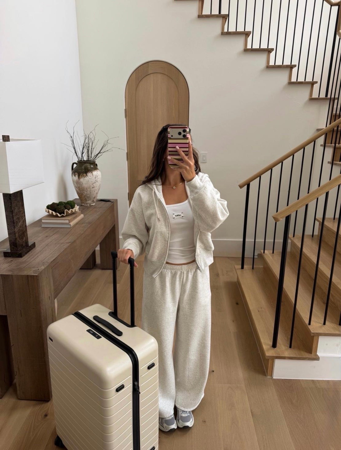 what I will be wearing every time I travel… ✈️ 

Travel finds, cozy, loungewear, suitcase, matching set, yoga, pilates, sneakers, mules, fall outfit inspo, Europe, aritzia, luggage