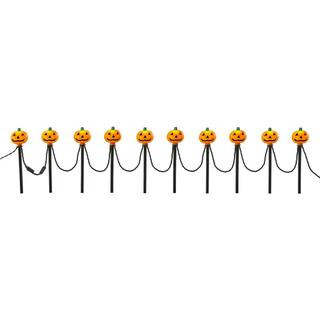 Home Accents Holiday 10-Pack LED Pumpkin Pathway Markers 23RTY6112325 - The Home Depot | The Home Depot