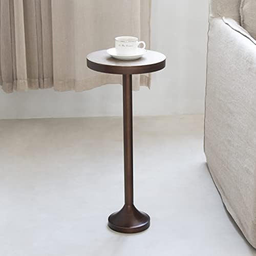 Amazon.com: COZAYH Small Pedestal End Table, Metal Base Side Table, Drinking Table with Scratchin... | Amazon (US)
