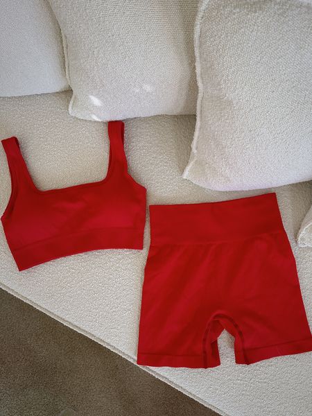 Cutest red workout set! This is from one of my favorite activewear brands on Amazon! I wear a size medium in these! 

#LTKxPrime #LTKfitness #LTKfindsunder50