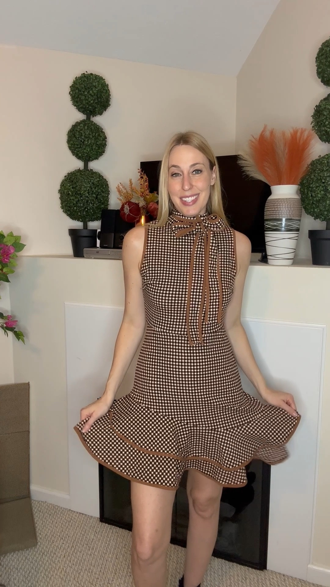 Brown plaid fall dress 
🤍 comfortable and cute 
🤍 fun for fall festivals and pumpkin picking  
🤍 fits true to size, wearing size small and I am 5’10”
🤍 Amazon fashion under 50 find

#LTKTall