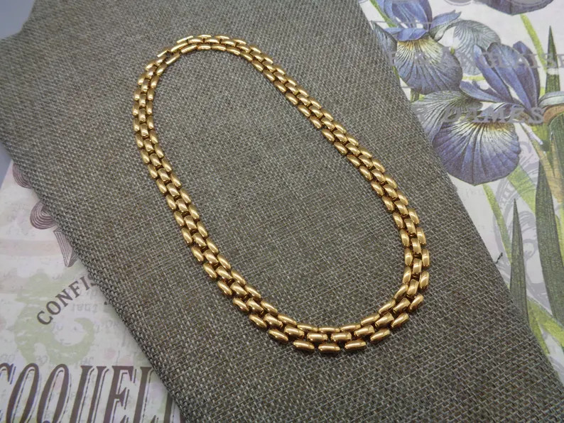 Vintage Napier Stunning Gold Venetian Chain 15 Inch Choker Necklace Classic Hallmarked - Etsy | Etsy (US)