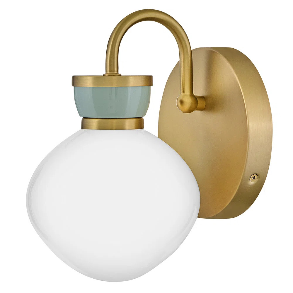 Lucy Single Light Schoolhouse Bath Vanity Wall Sconce with Cased Opal Glass | Wayfair | Wayfair North America