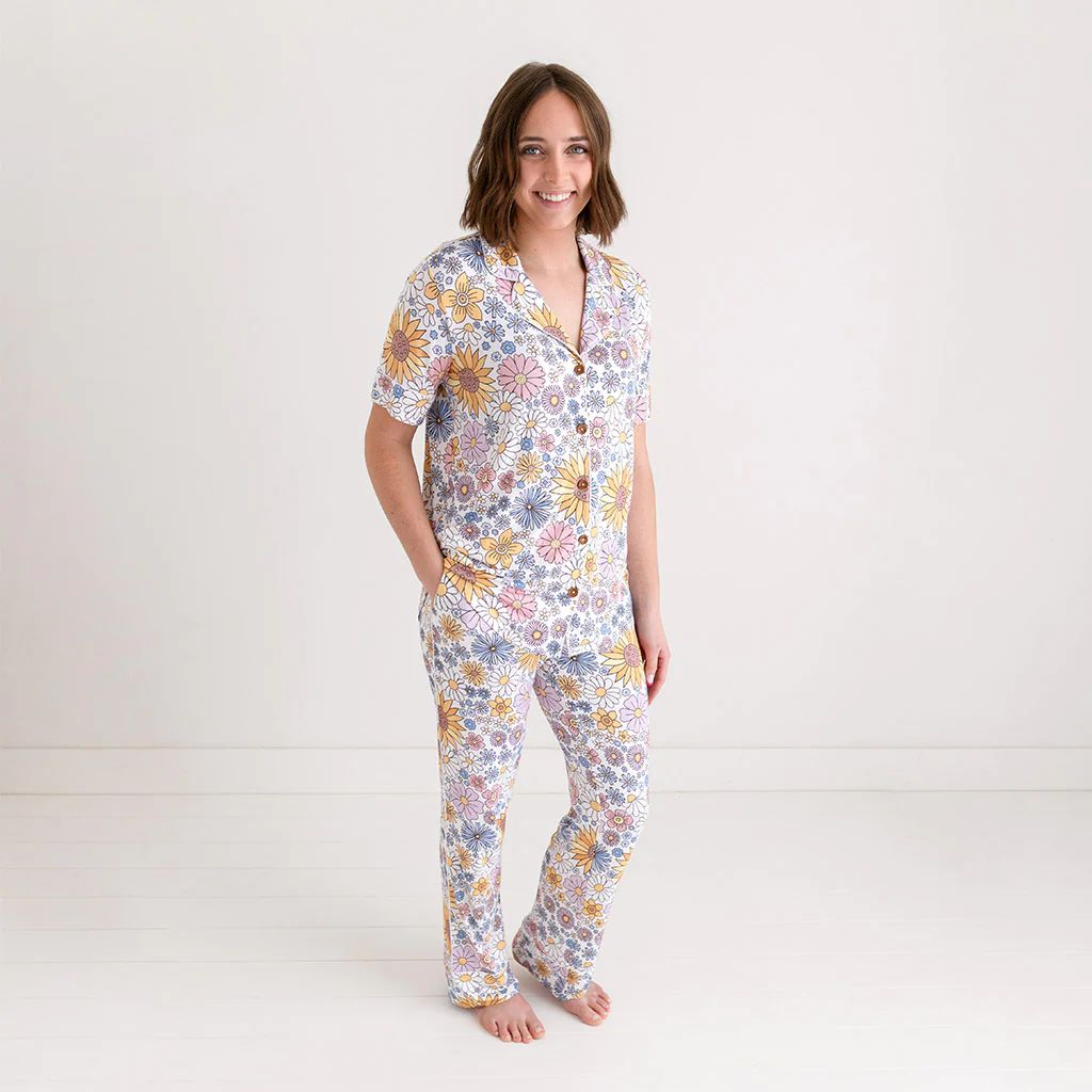 Floral White Luxe Womens Pajamas | Presley Jane | Posh Peanut