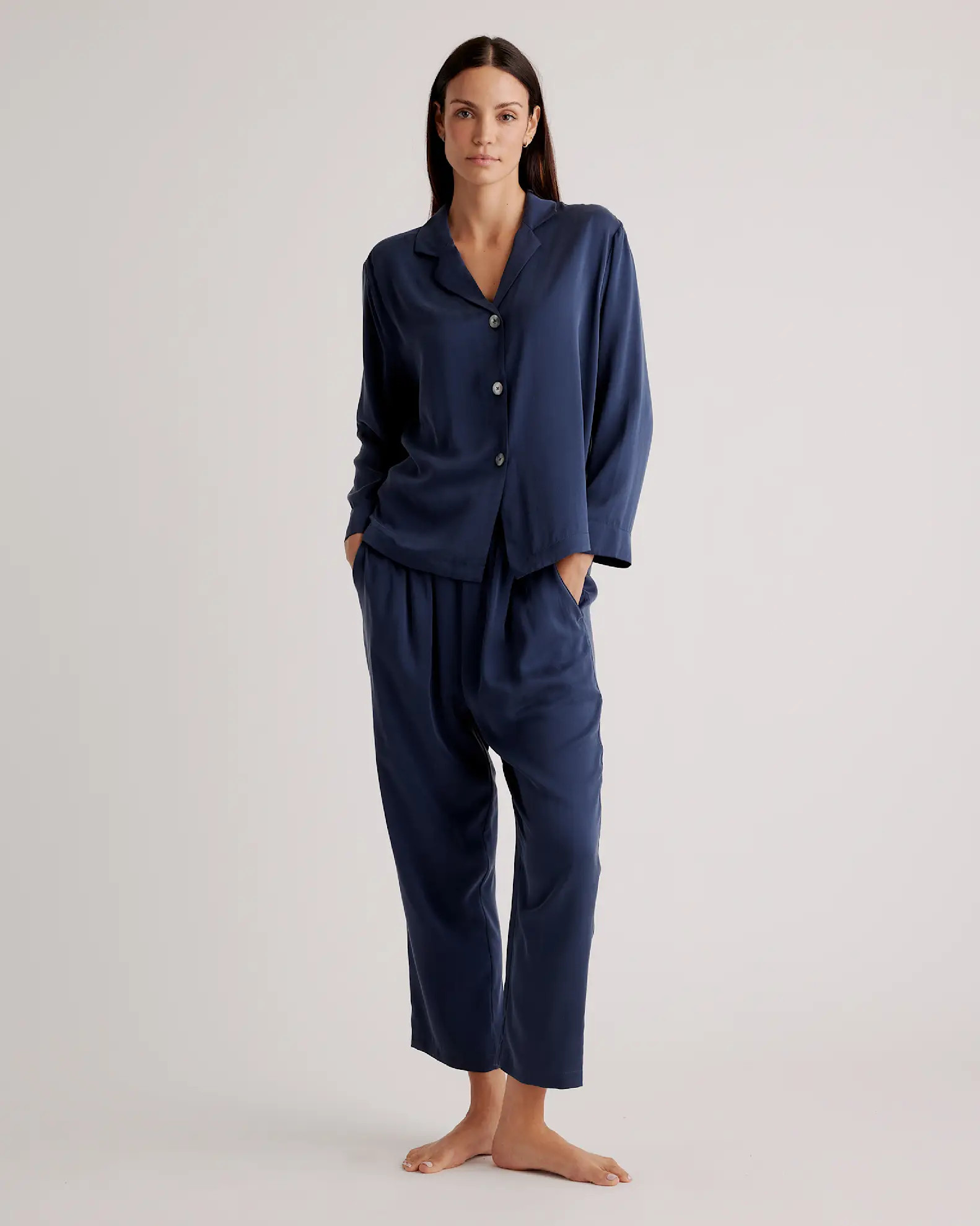 100% Washable Silk Pajama Long Sleeve Top | Quince