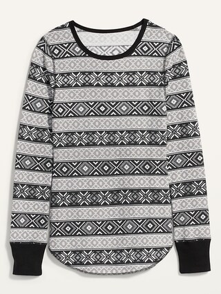 Printed Thermal-Knit Long-Sleeve Tee for Women | Old Navy (US)