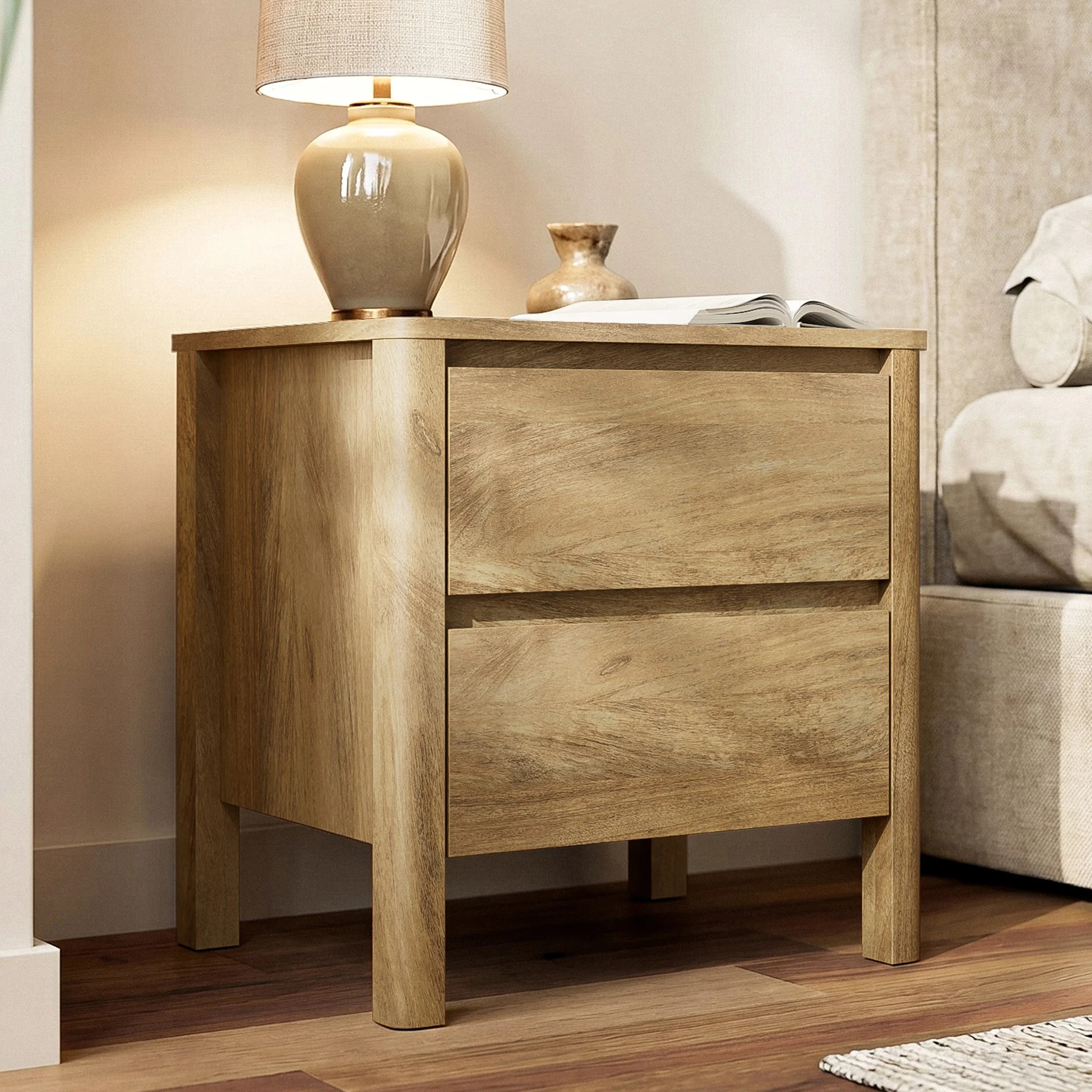 19.7"W 2-Drawer Nightstand | Wayfair North America