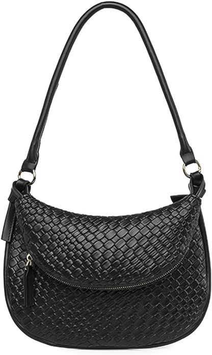 Purses for Women Woven Texture Crossbody Bags Underarm Bag Double Layer Shoulder Handbag Vintage ... | Amazon (US)