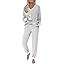 JUSTFASHIONNOW Women's Striped Pajama Sets V Neck Long Sleeve Lounge Sets | Amazon (US)