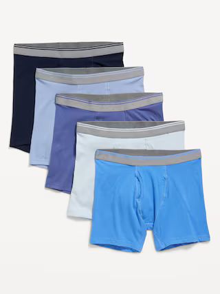 Soft-Washed Built-In Flex Boxer-Brief Underwear 5-Pack for Men -- 6.25-inch inseam | Old Navy (US)