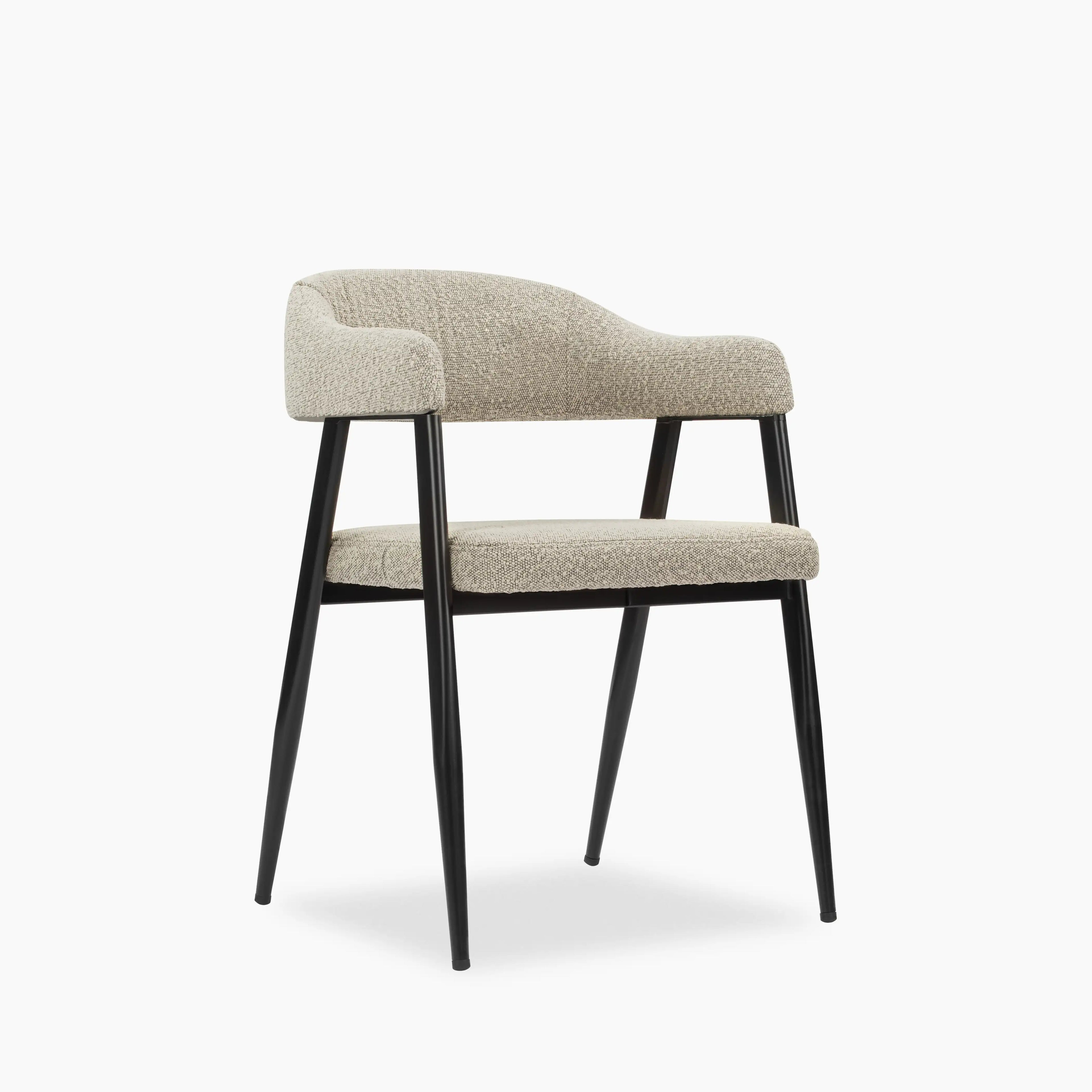 Presley Carver Dining Chair | Speckled Stone Sustainable Boucle & Blac | Cult Furniture UK