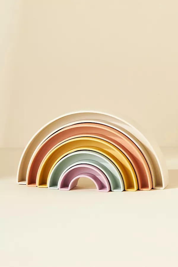 Rainbow Stacking Toy By Mushie in Assorted | Anthropologie (US)