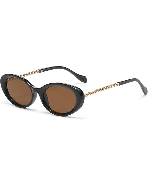 Gleyemor Retro Oval Sunglasses for Women Fashion Small Oval Sunglasses 90s Vintage Shades | Amazon (US)