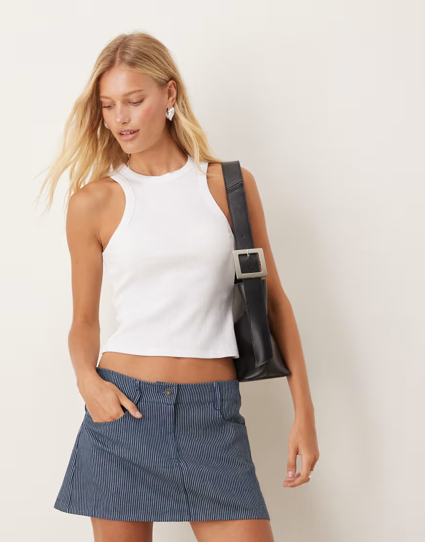 ASOS DESIGN ribbed Tank Top in white | ASOS (Global)