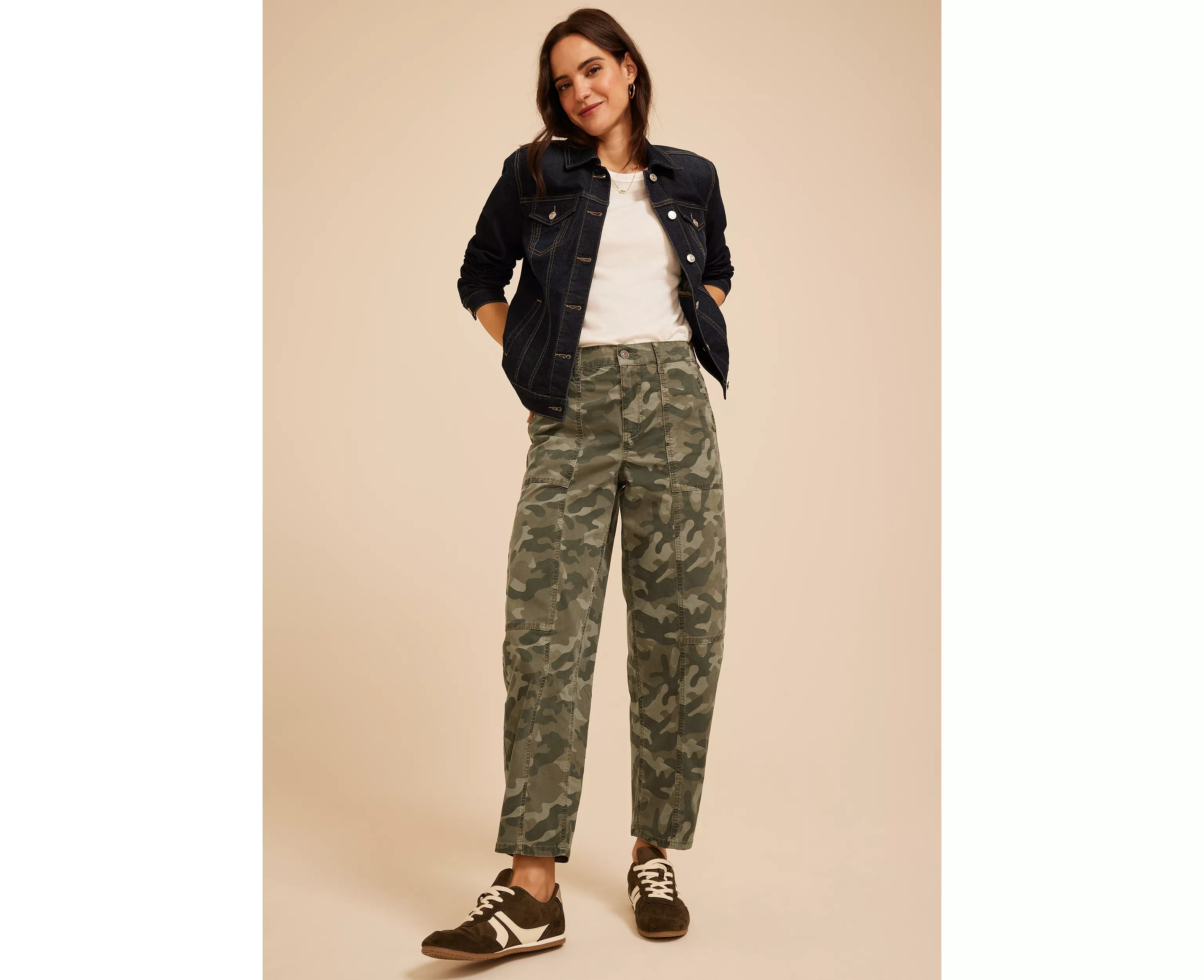 Camo High Rise Seamed Barrel Pant | maurices | Maurices