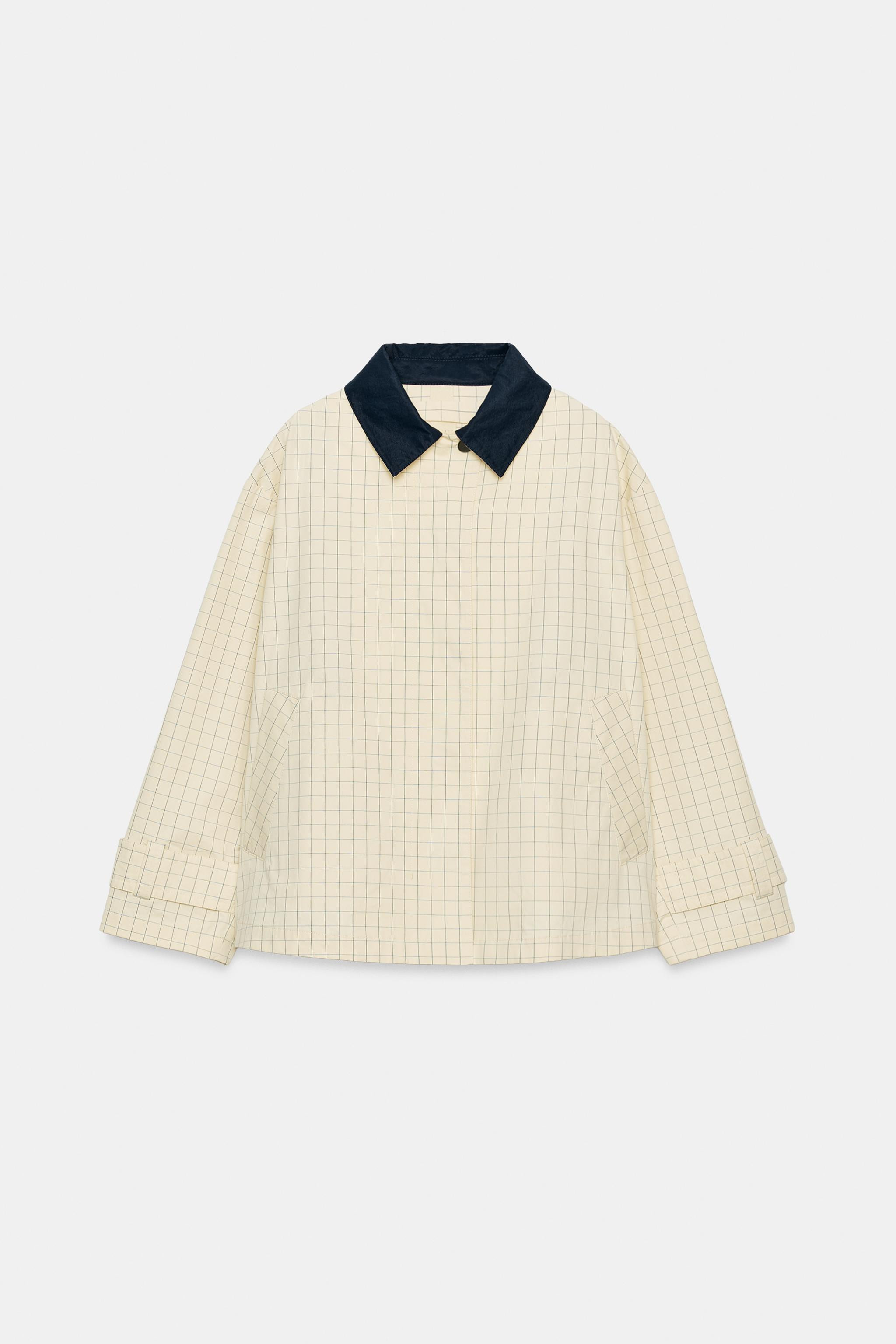 ZW COLLECTION CONTRAST COLLAR PLAID JACKET | Zara US