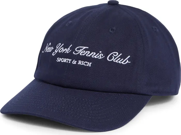 Sporty & Rich New York Tennis Club Cotton Twill Baseball Cap | Nordstrom | Nordstrom