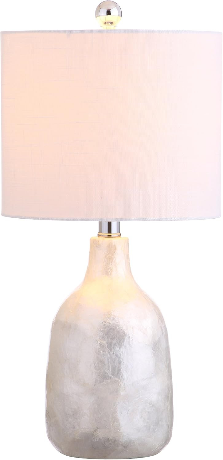 JONATHAN Y JYL4007A Lucille 21" Seashell LED Table Lamp Coastal Contemporary Bedside Desk Nightstand Lamp for Bedroom Living Room Office College Bookcase LED Bulbs Included, Pearl White | Amazon (US)
