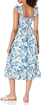 The Drop Women's Kimi Ruffled-Shoulder Smocked Midi Dress | Amazon (US)