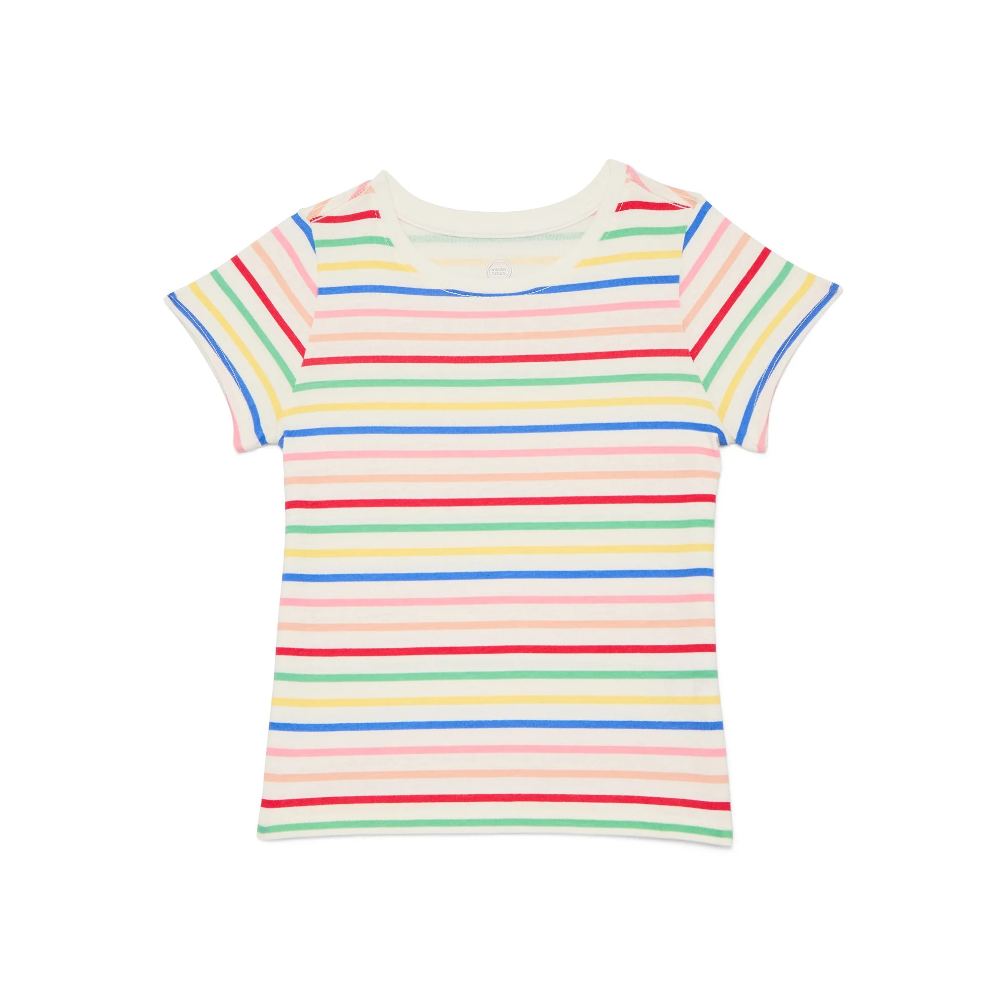 Wonder Nation Toddler Girls Tee with Short Sleeves, Sizes 18M-5T | Walmart (US)