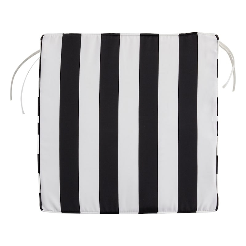 Black Awning Stripe Outdoor Deep Seat Cushion | At Home