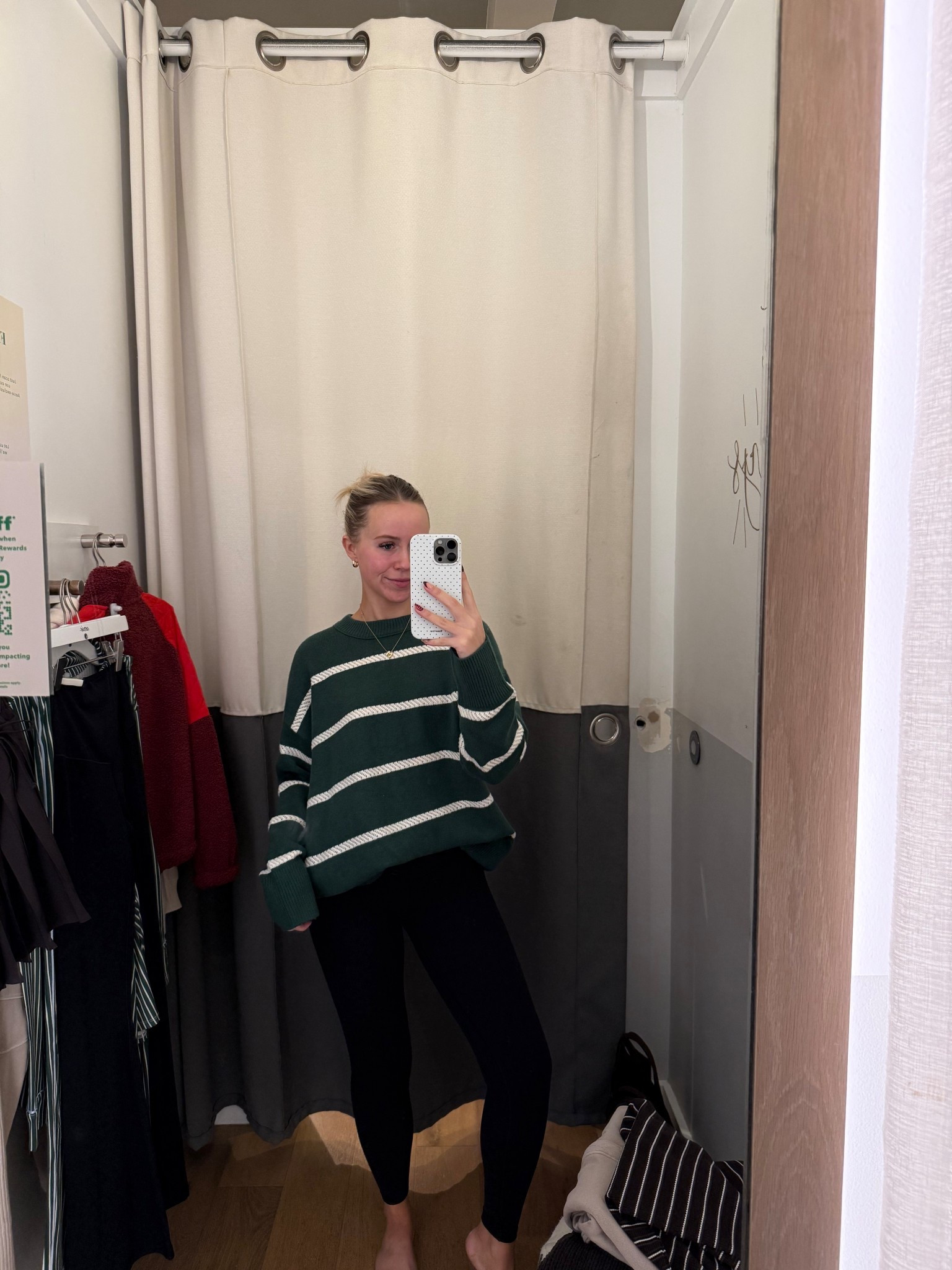 Fall sweaters 
Green striped sweater 
Size medium (oversized) 
Leggings size small 


#LTKSeasonal #LTKGiftGuide #LTKSaleAlert