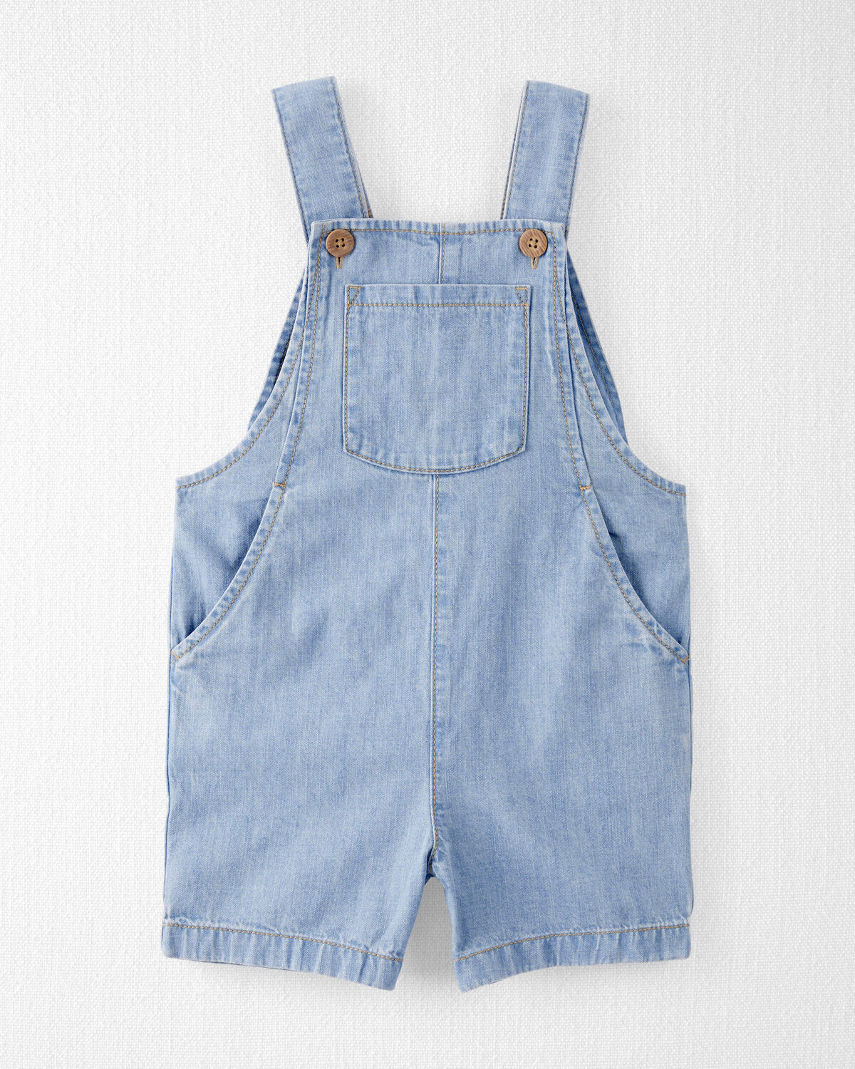 Spring Wash Toddler Organic Cotton Chambray Shortalls | carters.com | Carter's