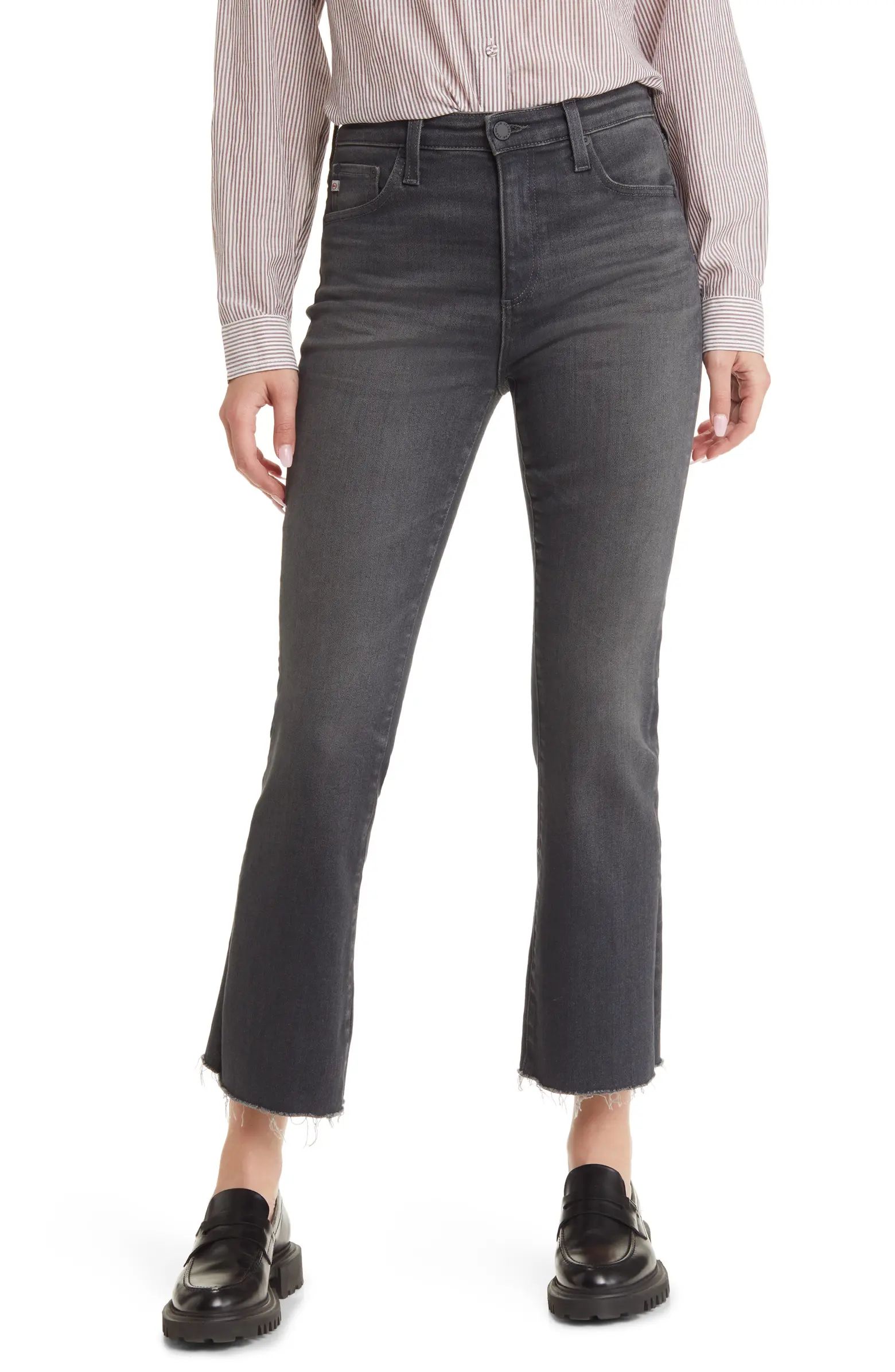 Farrah Raw Hem High Waist Crop Bootcut Jeans | Nordstrom