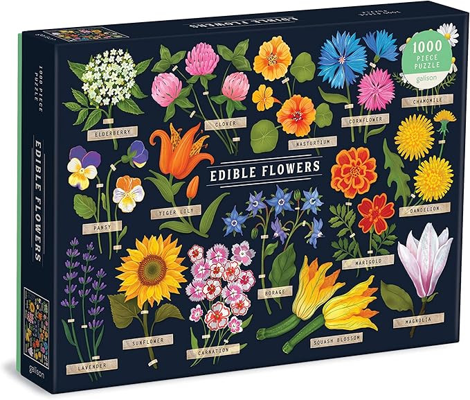 Galison Edible Flowers Puzzle, 1000 Pieces, 27” x 20” – Difficult Jigsaw Puzzle with Colorf... | Amazon (US)