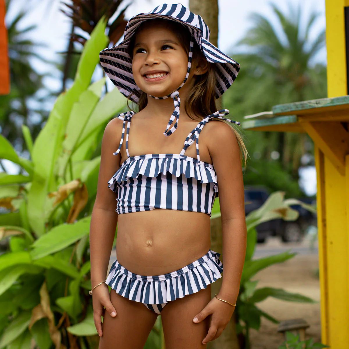 Hawaiian Kids Swimwear | The Hamptons - Girls Ruffle Bikini UPF 50+ | Kenny Flowers