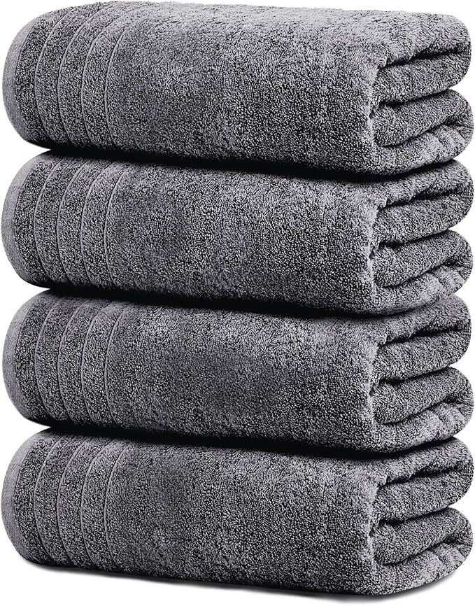 Tens Towels Pack of 4 Extra Large Bath Towels 30 x 60 Inches, 100% Cotton, Larger & Lighter Weigh... | Amazon (US)