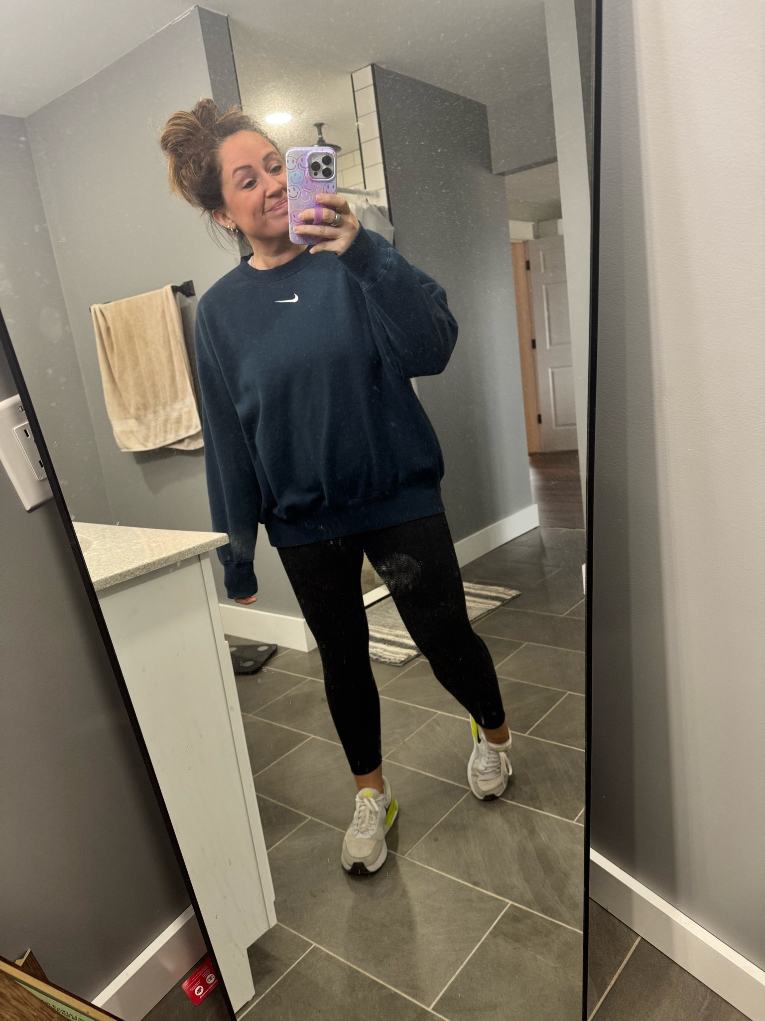 Saturday morning mom fit for a morning of basketball! Obsessed with these sweatshirts. Use code FARMFITMOMMA for the Ptula leggings 

Mom life, Nike, Ptula, athletic wear, leggings, gift for her 

#LTKShoeCrush #LTKActive #LTKMidsize