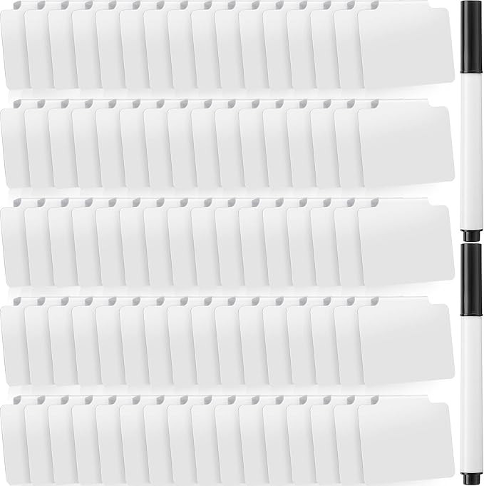 80 Pieces Removable PVC Basket Labels Clip Kitchen Bin Chalkboard Label Holders Pantry Basket Lab... | Amazon (US)