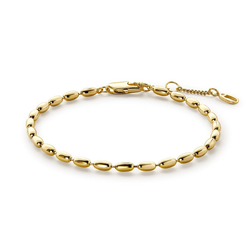 Ana Luisa Gold Bracelets for Women - 14K Gold Plated Dainty Chain w/Pearl, Heart & Flower, Cuff B... | Amazon (US)